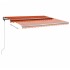 Toldo de pie retráctil manual naranja y marrón 400x300