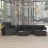 Set muebles de jardín 6 piezas y cojines ratán sintético