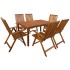 Set de comedor de jardín 7 piezas madera maciza de