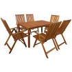 Set de comedor de jardín 7 piezas madera maciza de acacia