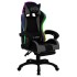 Silla gaming con luces LED RGB cuero sintético gris y