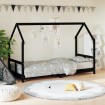 Estructura de cama para niños madera de pino negro 80x200 cm