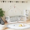 Estructura cama infantil y cajones madera pino blanco 80x160 cm