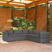 Set de muebles de jardín 5 pzas y cojines ratán sintético gris