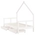 Estructura cama infantil y cajones madera pino blanco 80x160