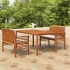 Set comedor de jardín 3 pzas y cojines madera maciza de