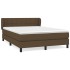 Cama box spring con colchón tela marrón oscuro 140x190