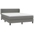 Cama box spring con colchón tela gris oscuro 140x200