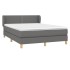 Cama box spring con colchón tela gris oscuro 140x200