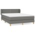 Cama box spring con colchón tela gris oscuro 140x190