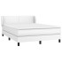 Cama box spring con colchón cuero sintético blanco