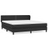 Cama box spring con colchón cuero sintético negro 180x200