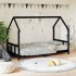 Estructura de cama para niños madera de pino negro 90x190