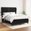 Cama box spring con colchón tela negro 140x190 cm