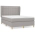 Cama box spring con colchón tela gris claro 140x190