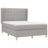 Cama box spring con colchón tela gris claro 140x190