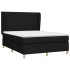 Cama box spring con colchón tela negro 140x200