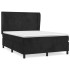 Cama box spring con colchón terciopelo negro 140x190