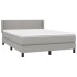 Cama box spring con colchón tela gris claro 140x190