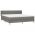 Cama box spring con colchón tela gris oscuro 160x200