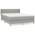 Cama box spring con colchón tela gris claro 140x190