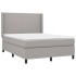 Cama box spring con colchón tela gris claro 140x190