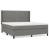 Cama box spring con colchón tela gris oscuro 160x200