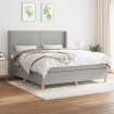 Cama box spring con colchón tela gris claro 160x200 cm