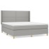 Cama box spring con colchón tela gris claro 160x200