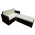 Set muebles de jardín 2 piezas y cojines ratán sintético