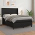 Cama box spring con colchón cuero sintético negro 140x190