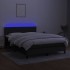 Cama box spring colchón y luces LED tela negro 140x190