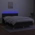 Cama box spring colchón y luces LED tela negro 140x190