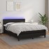 Cama box spring colchón y LED cuero sintético negro 140x190