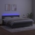 Cama box spring colchón y LED terciopelo gris oscuro 180x200