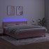 Cama box spring colchón y LED terciopelo rosa 160x200