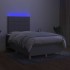 Cama box spring con colchón tela y LED gris claro 120x200