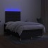 Cama box spring con colchón LED tela negro 120x200