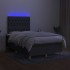 Cama box spring con colchón y LED tela gris oscuro 120x200