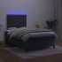 Cama box spring colchón y LED terciopelo negro 120x200