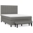 Cama box spring con colchón tela gris oscuro 140x190