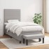 Cama box spring con colchón tela gris claro 90x190