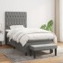 Cama box spring con colchón tela gris oscuro 90x190