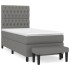 Cama box spring con colchón tela gris oscuro 90x190