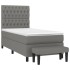 Cama box spring con colchón tela gris oscuro 90x190