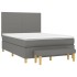 Cama box spring con colchón tela gris oscuro 140x190