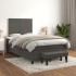 Cama box spring con colchón terciopelo gris oscuro 120x200