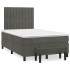 Cama box spring con colchón terciopelo gris oscuro 120x200