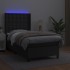 Cama box spring colchón y LED cuero sintético negro 100x200