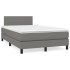 Cama box spring con colchón tela gris oscuro 120x200